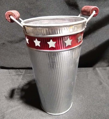 Country Metal Bucket With Stars Country Metal Bucket With Stars