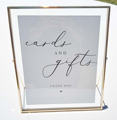 Cards & Gifts Sign in Gold Frame