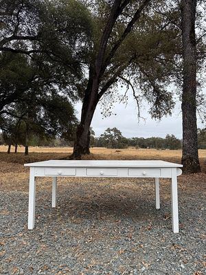 White Table with 3 Drawers