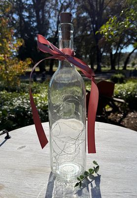 Wine Bottle with Fairy Lights
