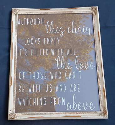 "Although this chair looks empty" sign