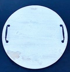 White Round Serving Tray with Handles White Round Serving Tray with Handles