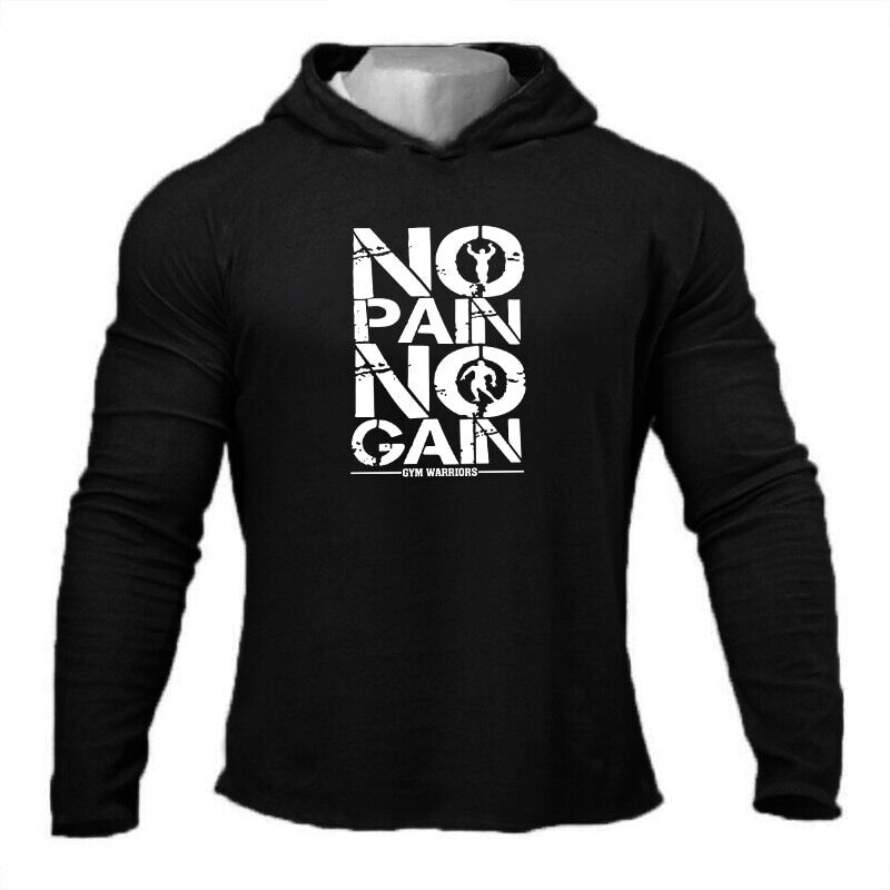 Mens Long Sleeve Hooded T Shirt Autumn Slim Fit