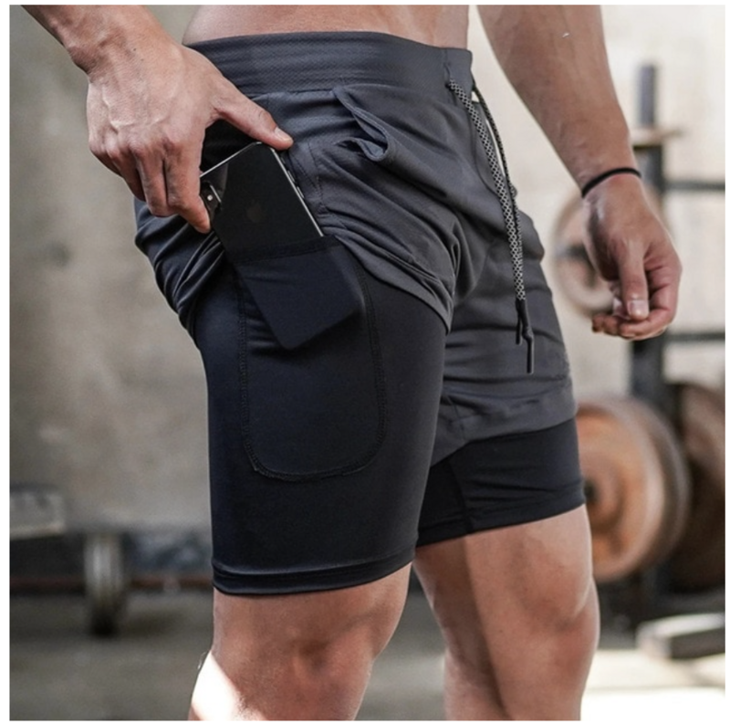2 in 1 Camo Gym Shorts For Men