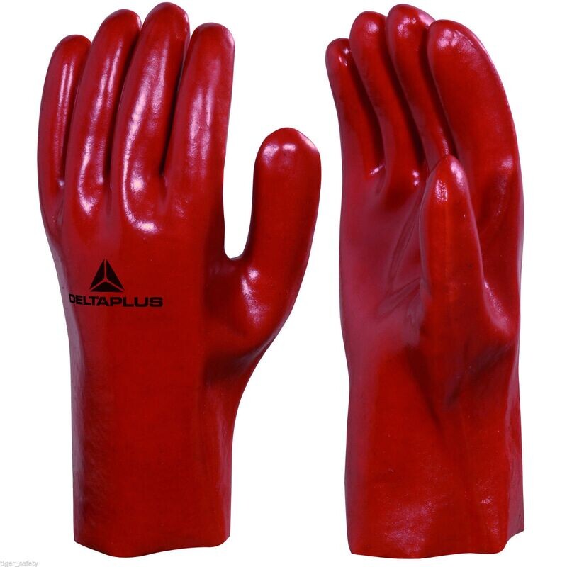 GUANTO PVC ROSSO CM35