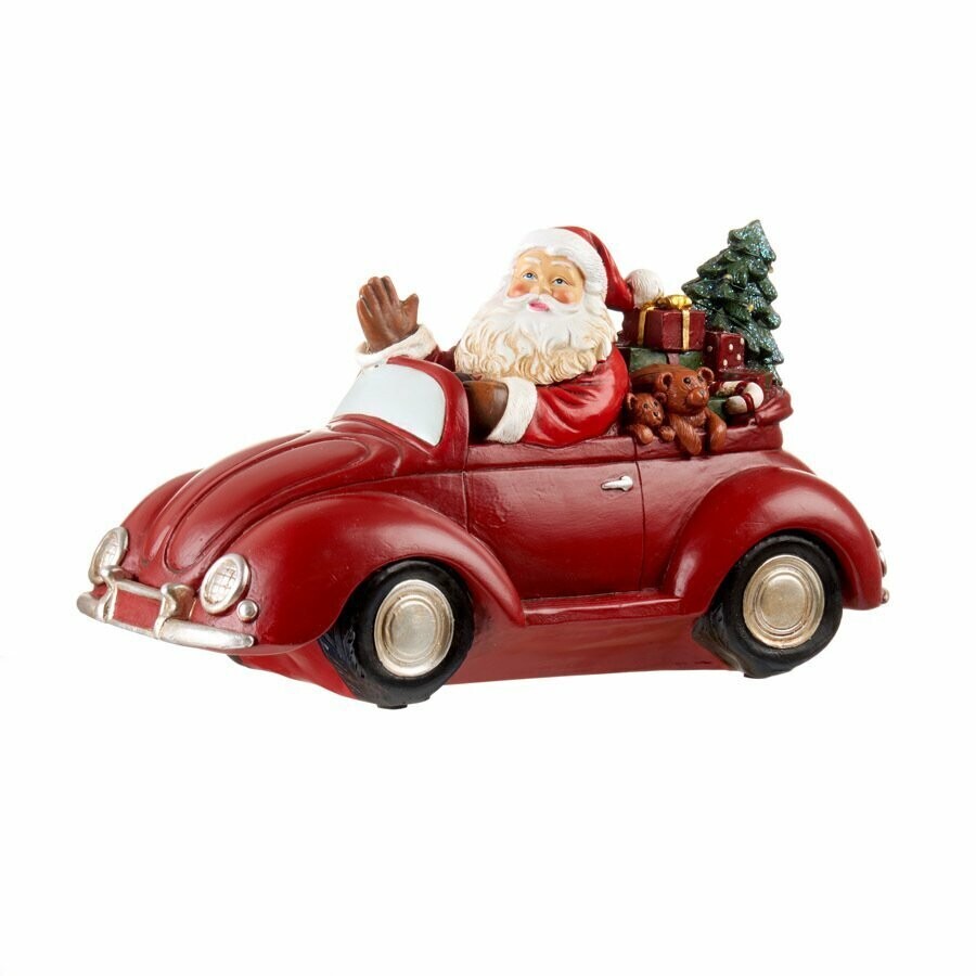 Macchina cabrio Babbo Natale con led, Motivo: Macchina cabrio 13,5x27,5xh.16cm