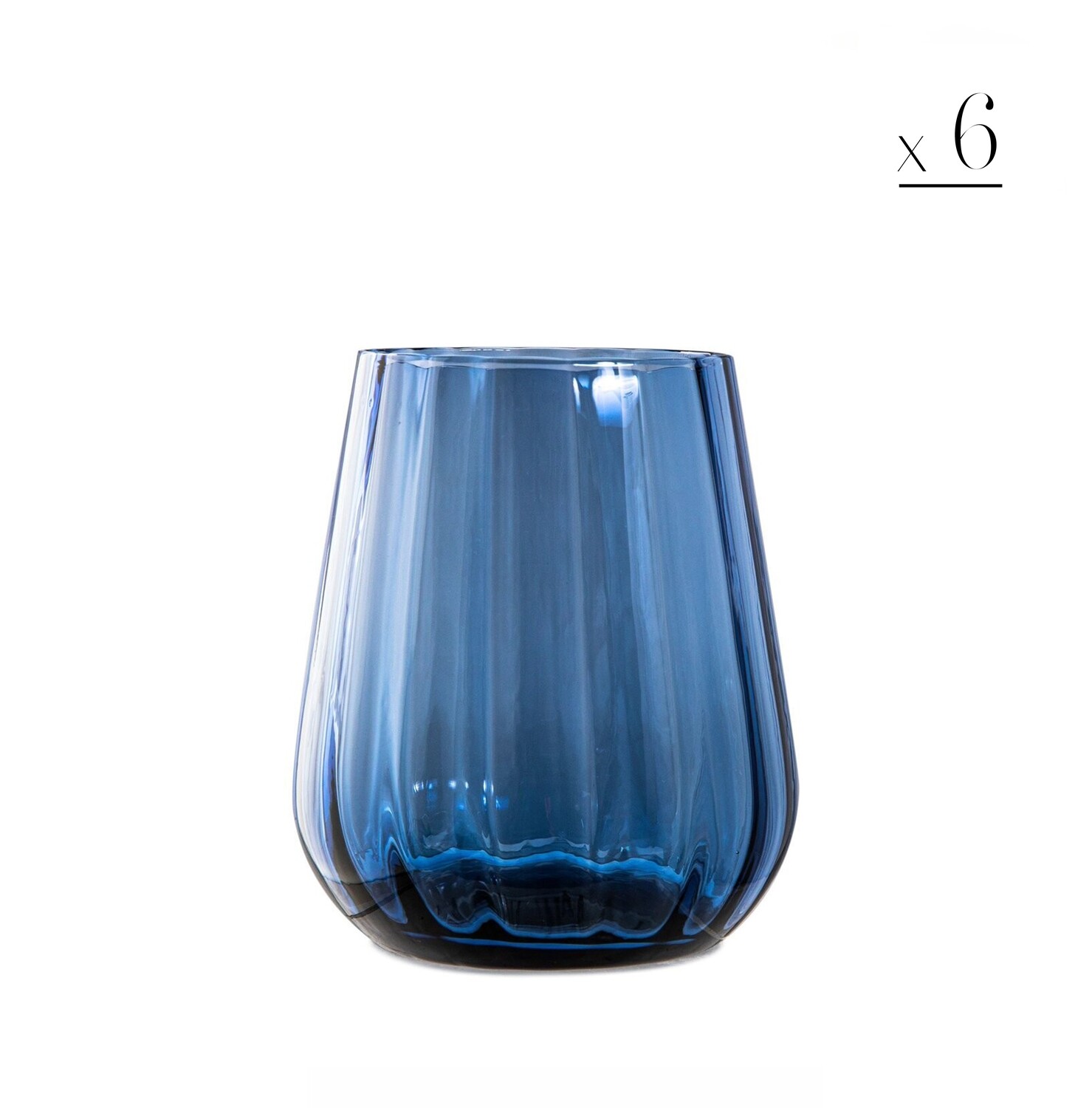Set 6 bicchieri Rinascimento Inkblue