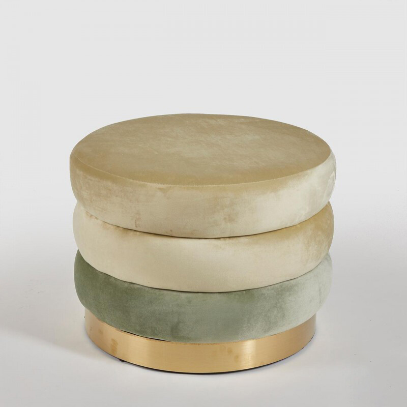 Pouf velluto rotondo Tre Strati