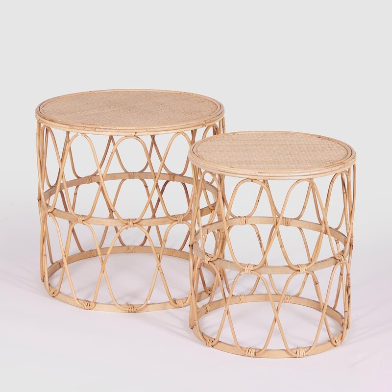 Tavolino rattan rotondo