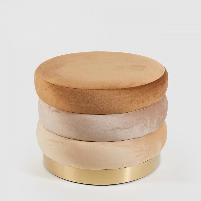 Pouf velluto rotondo Tre Strati