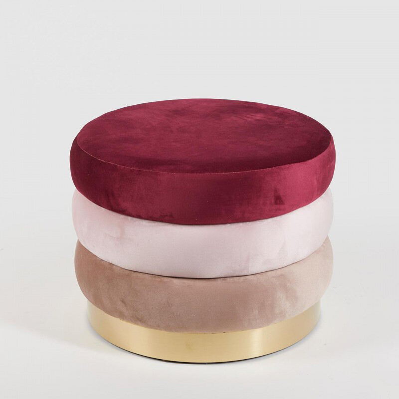 Pouf velluto rotondo Tre Strati