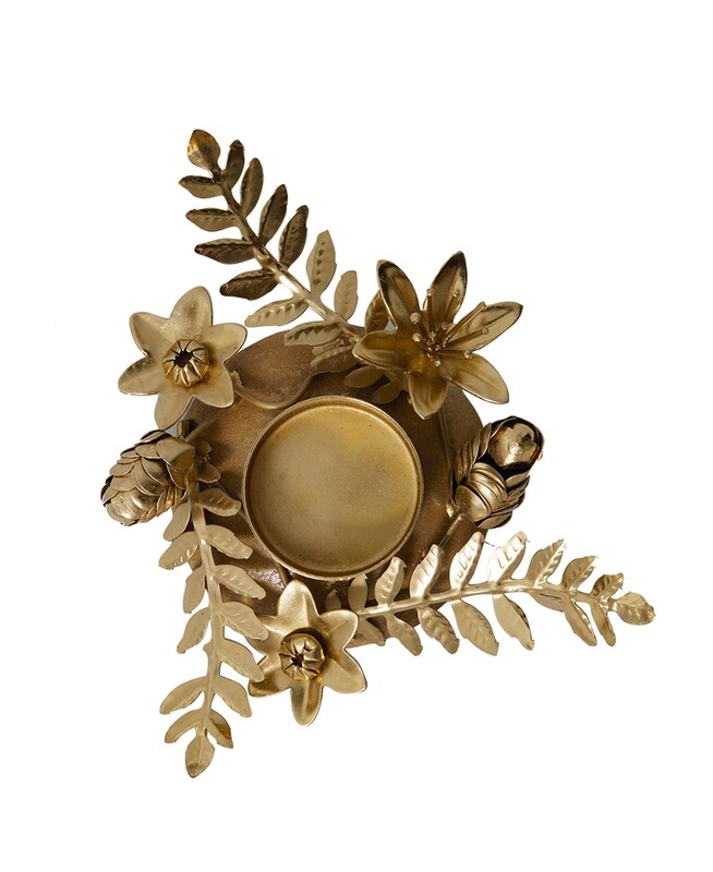 Portacandela Flower oro