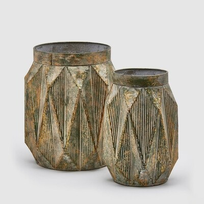 Vaso metallo geometrie
