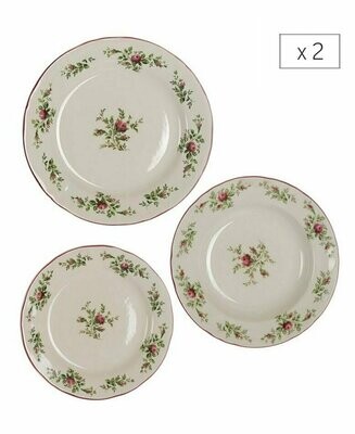 Servizio piatti 2 posti "Moss Rose"