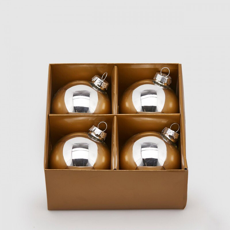 Set 4 sfere vetro mix argento