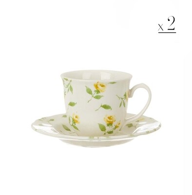 Set 2 tazzine caffè Floret yellow