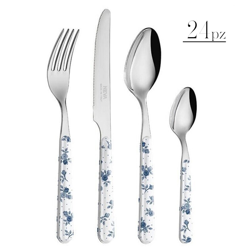 Set 24 posate Roses blu