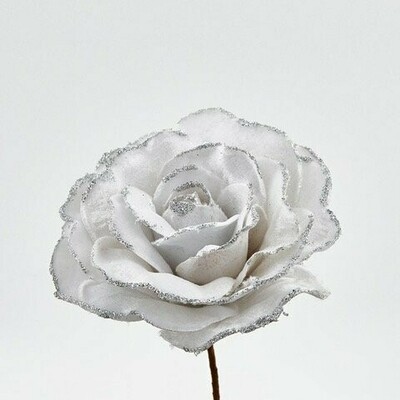 Rosa bianca glitter