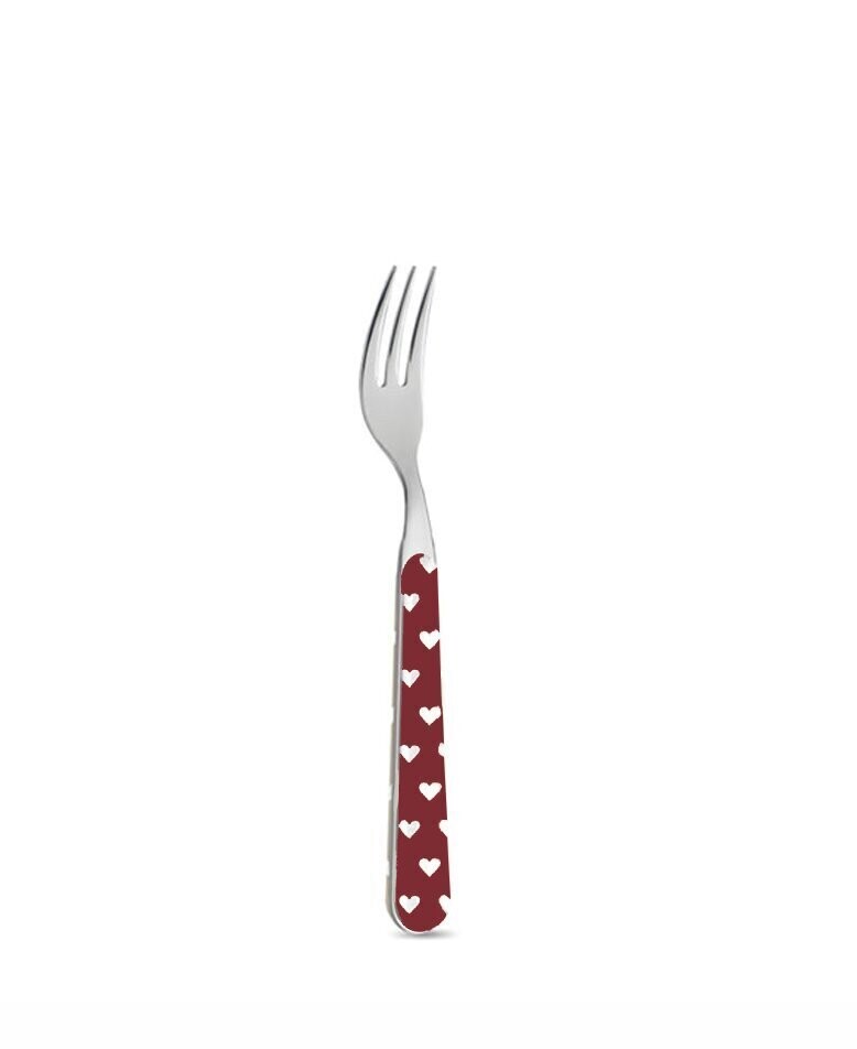 Forchettina dolce cuori rosso amaranto
