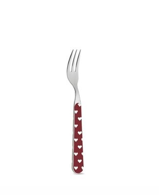 Forchettina dolce cuori rosso amaranto