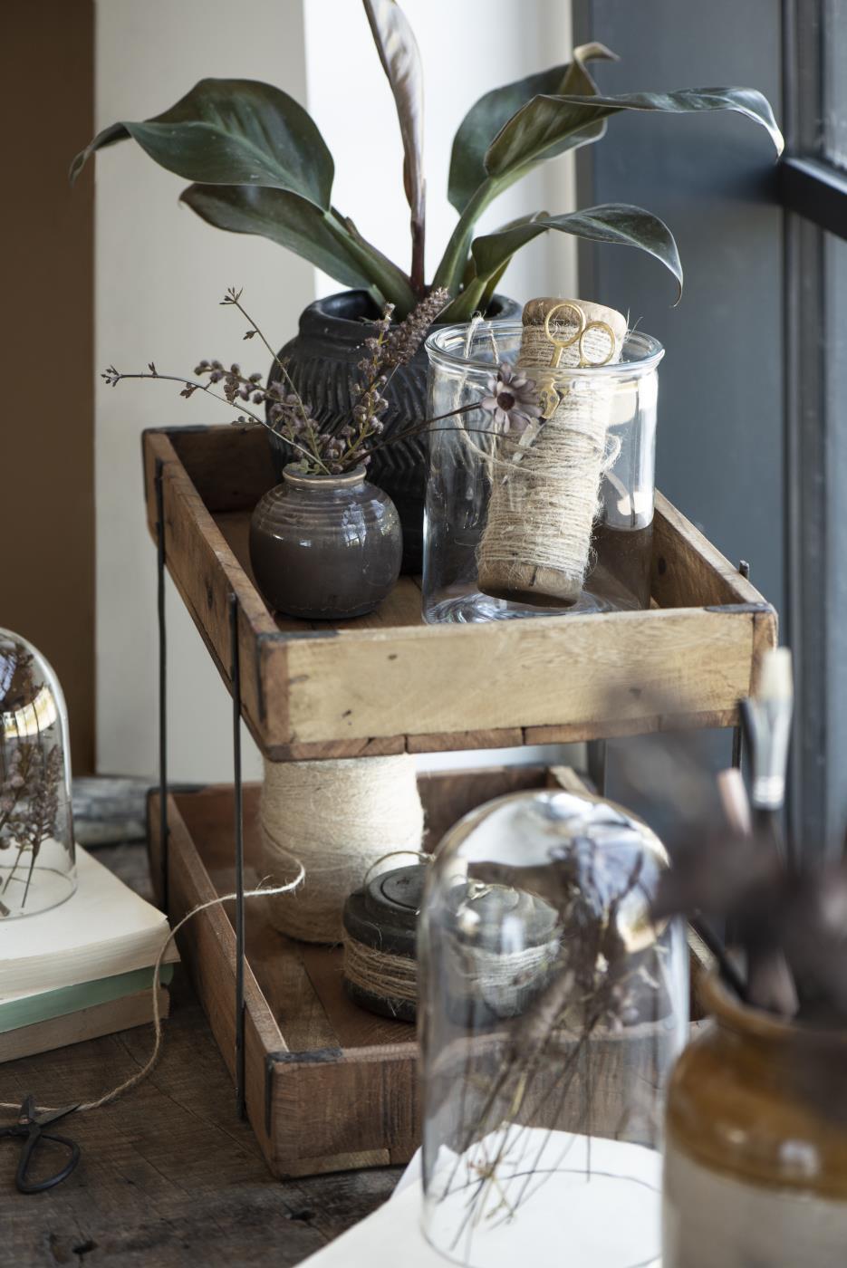 Vassoio in legno 2 ripiani