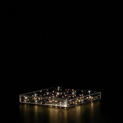Teca vassoio con led