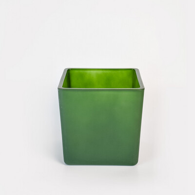 Vaso quadrato verde opaco 12cm