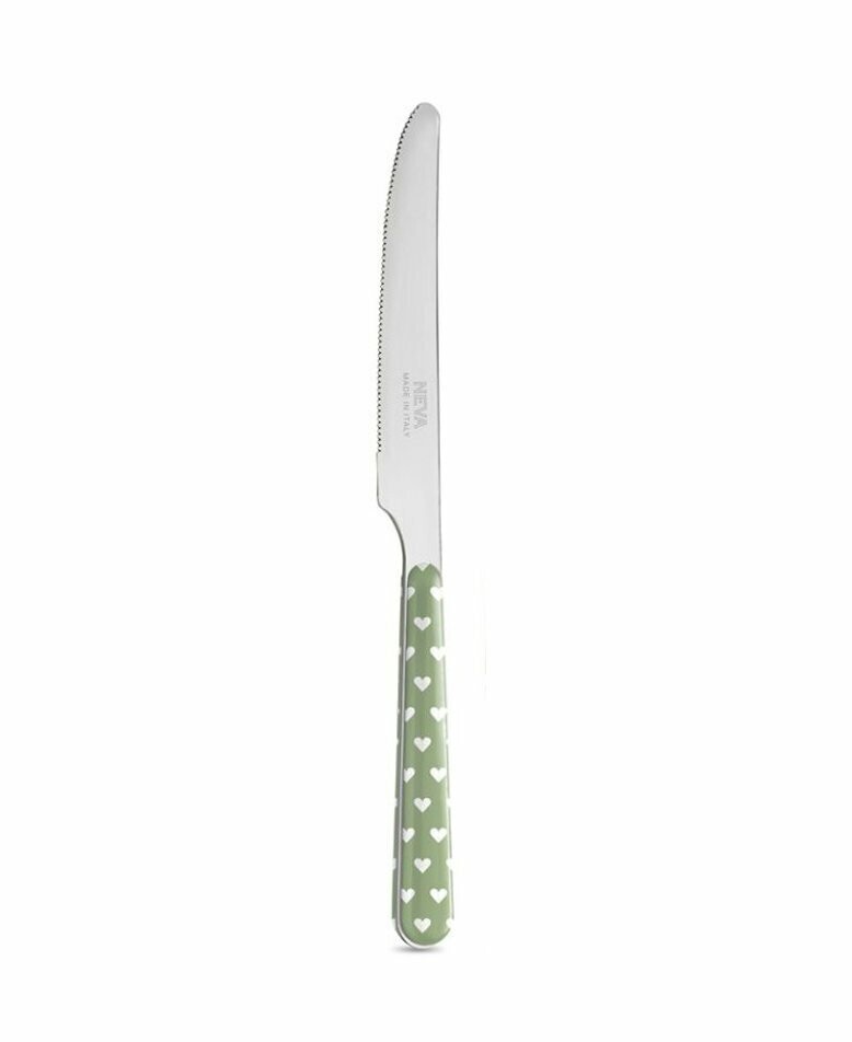 Coltello cuori verde salvia