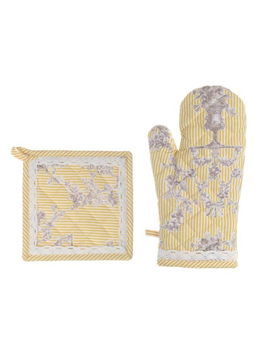 Set guantone e presina Toile de Jouy