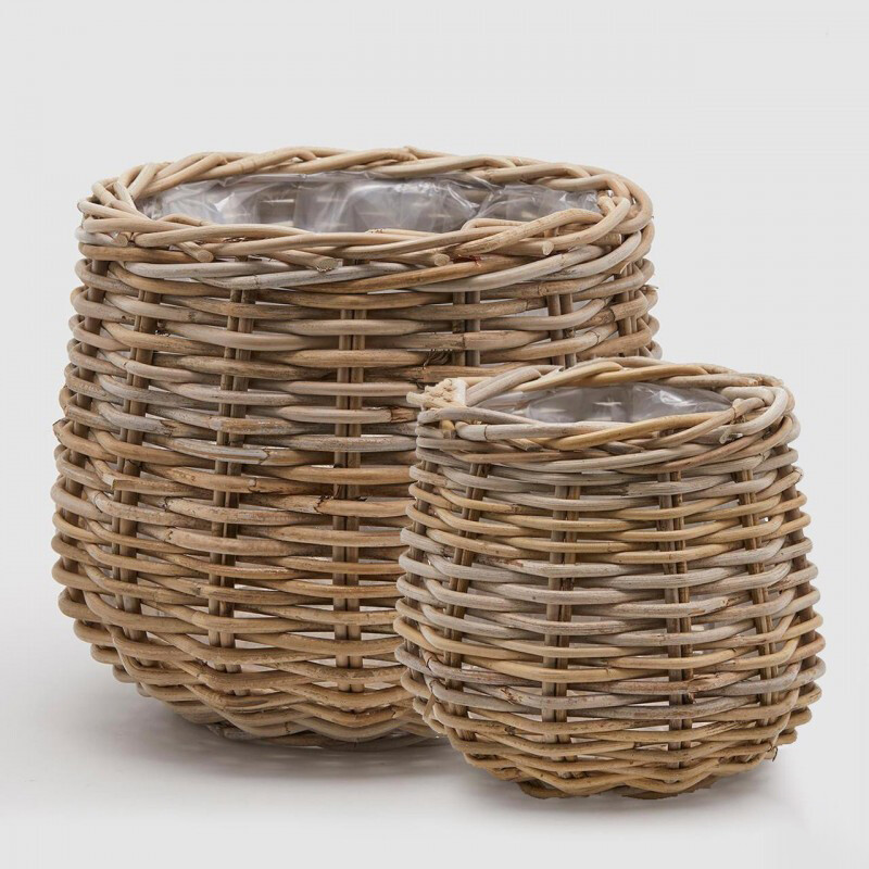 Cesto rattan bombato