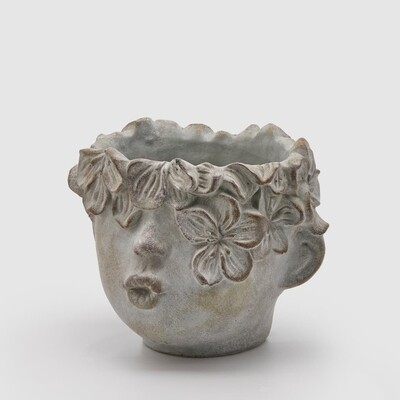Vaso cemento testa fiori