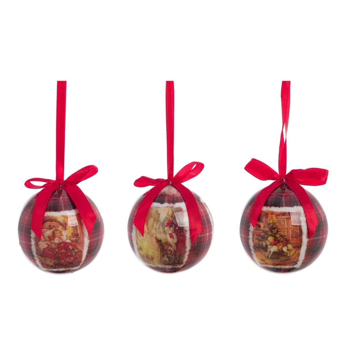 Set 14 sfere di natale con scatola esagonale