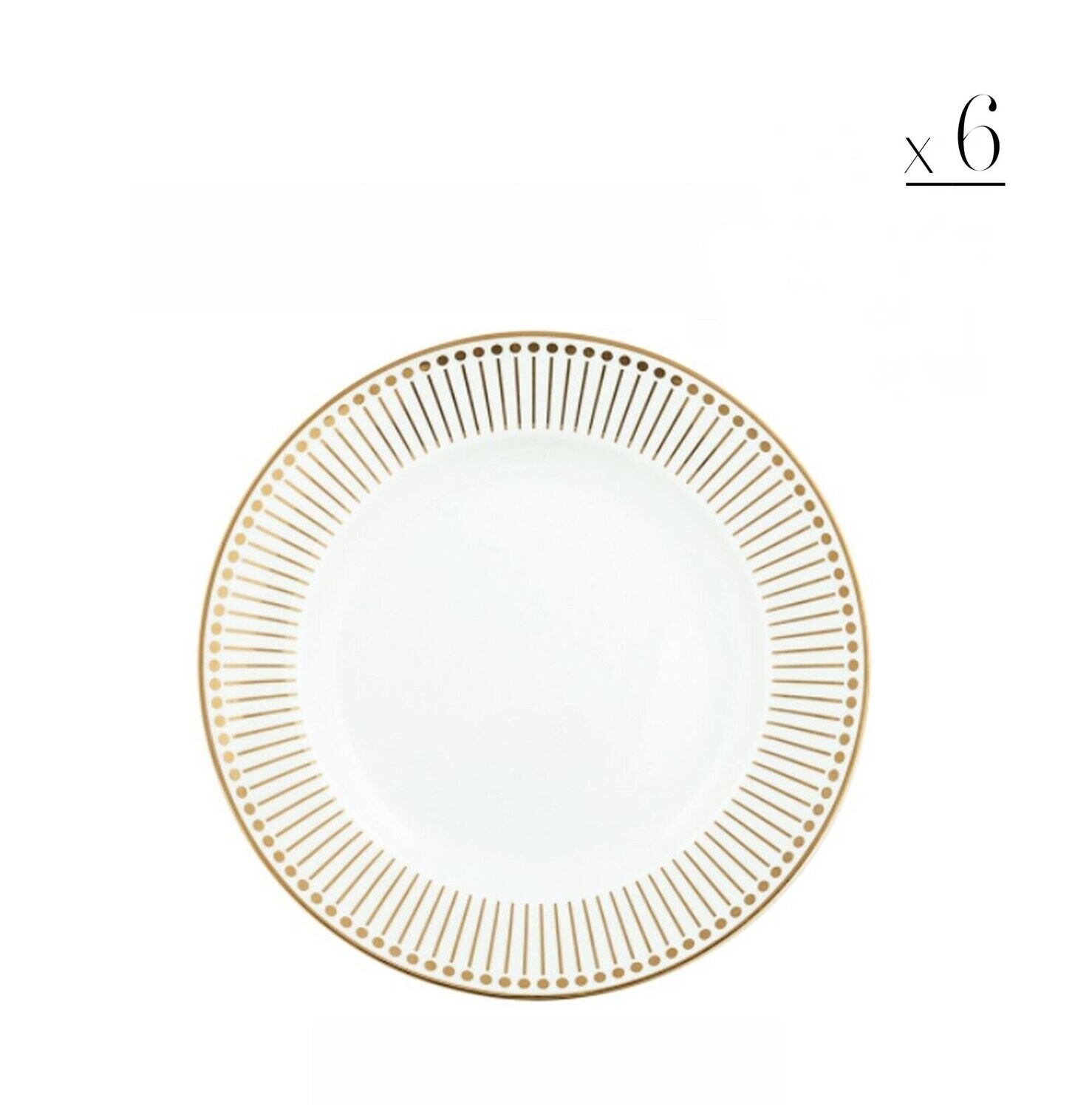 Set 6 piatti dessert gold