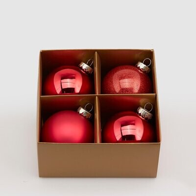 Set 4 sfere vetro mix 8cm