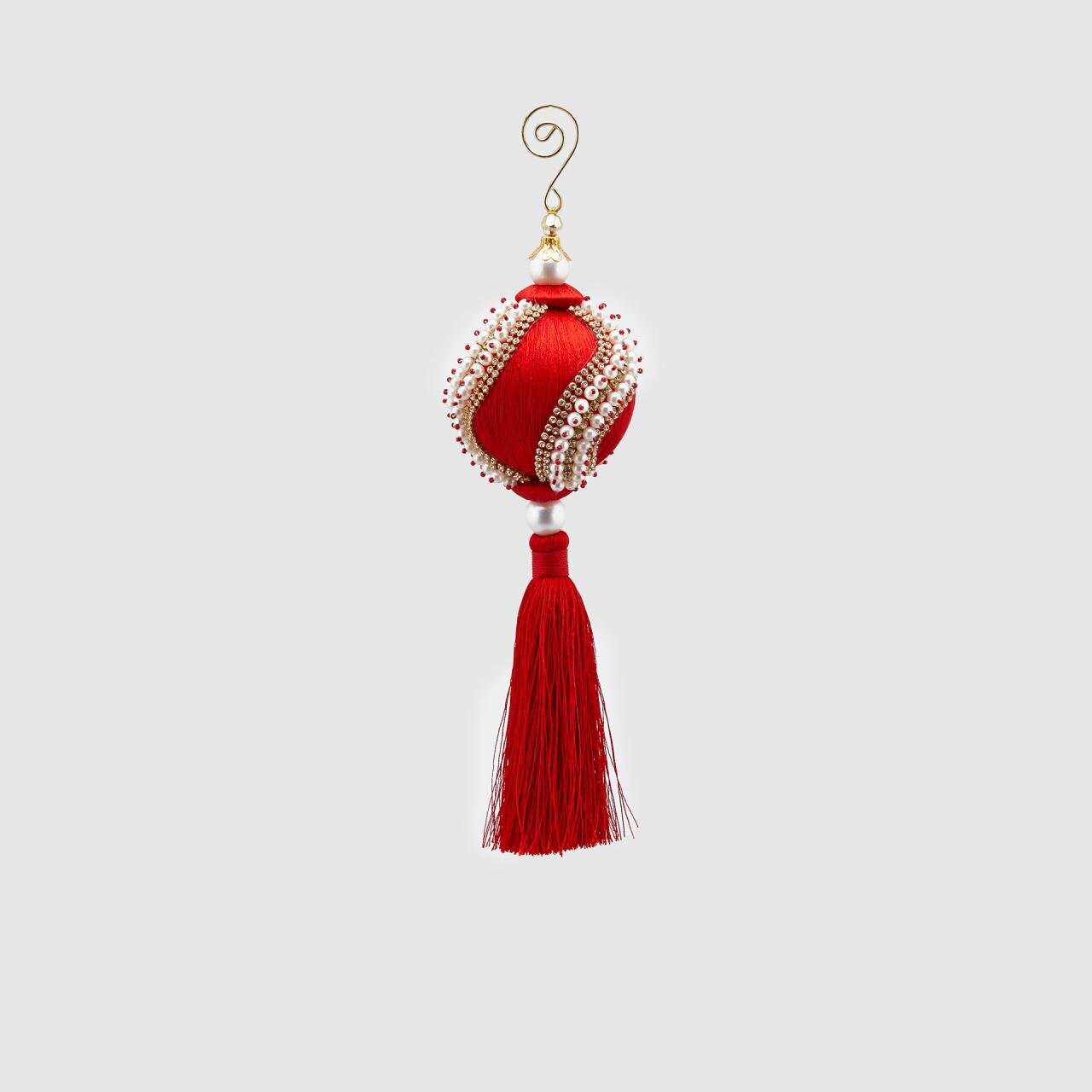 Sfera con nappe ricamo perle