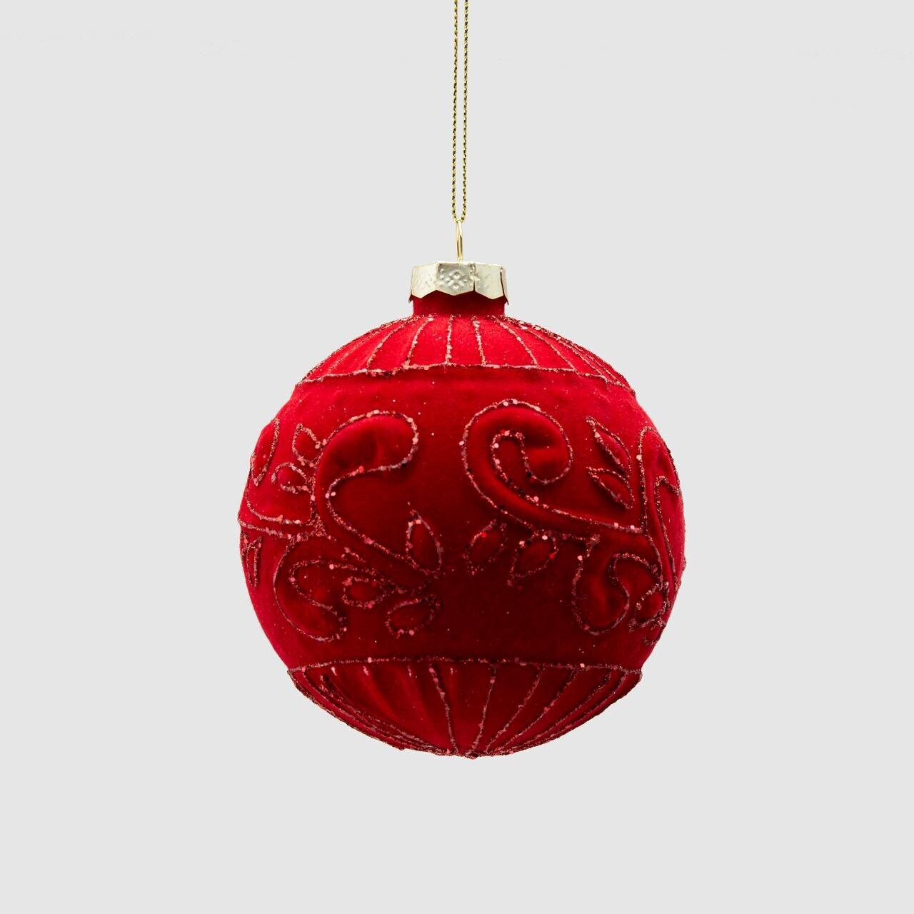 Sfera vetro velluto decori