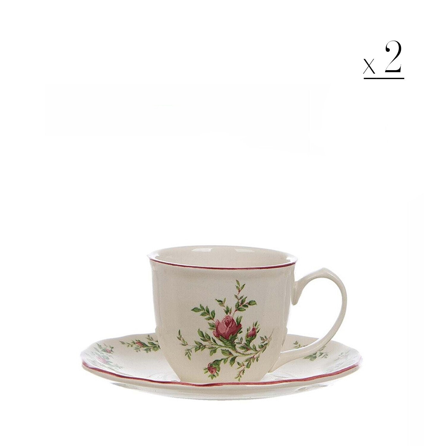 Set 2 tazze caffè Moss Rose