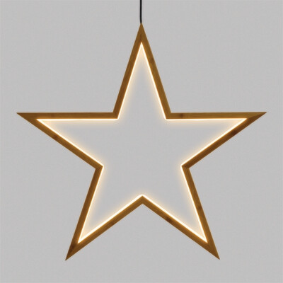 Stella led 55cm legno naturale