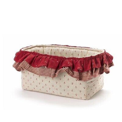 Cestino balza rosso/beige