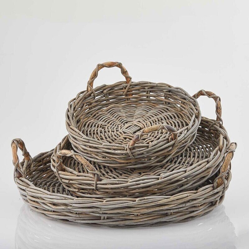 Vassoio/cesto Rattan con manici