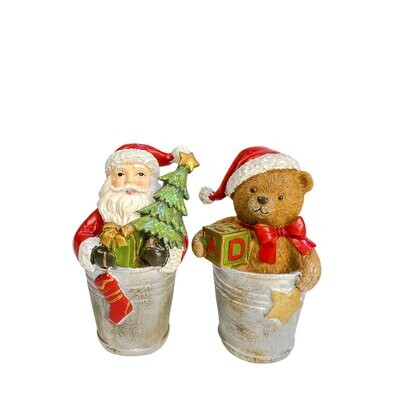 Orsetto e Babbo Natale secchiello Orsetto e Babbo Natale secchiello