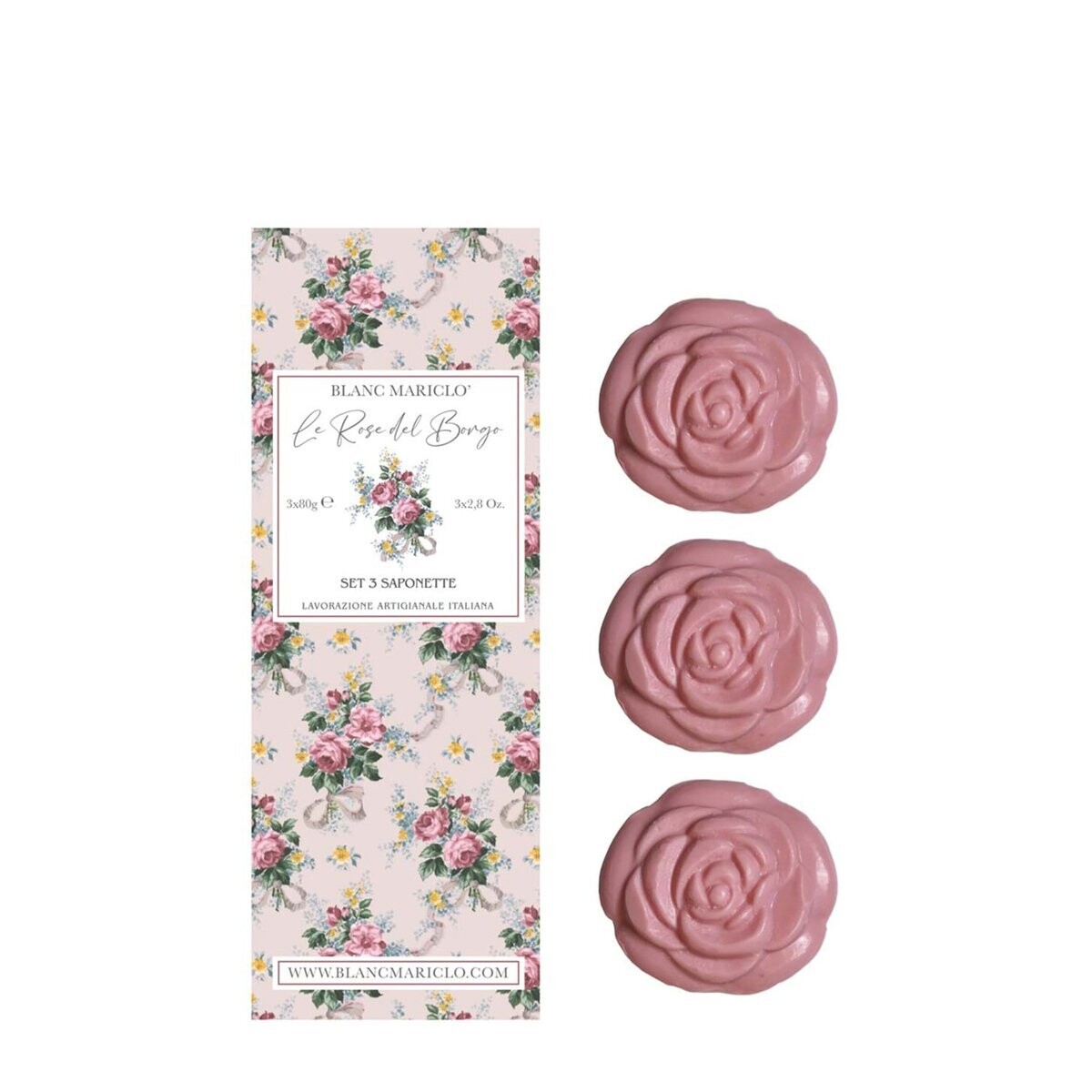 Set 3 saponette Le rose del borgo