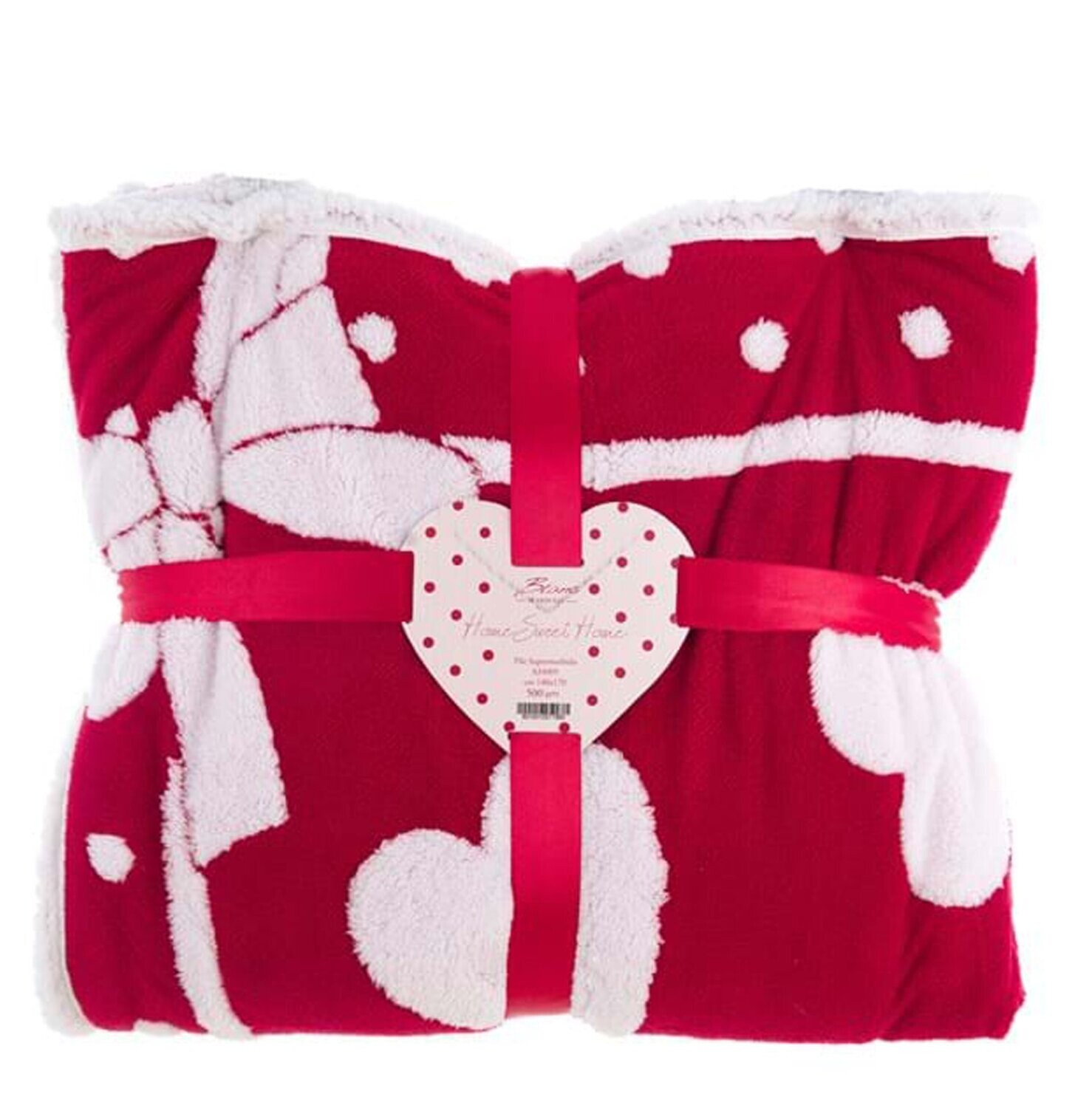 Plaid sherpa cuori Home Sweet Home