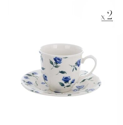 Set 2 tazza tè Floret blu