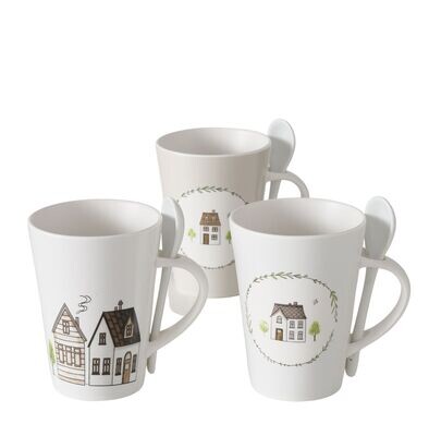 Tazza casette con cucchiaino