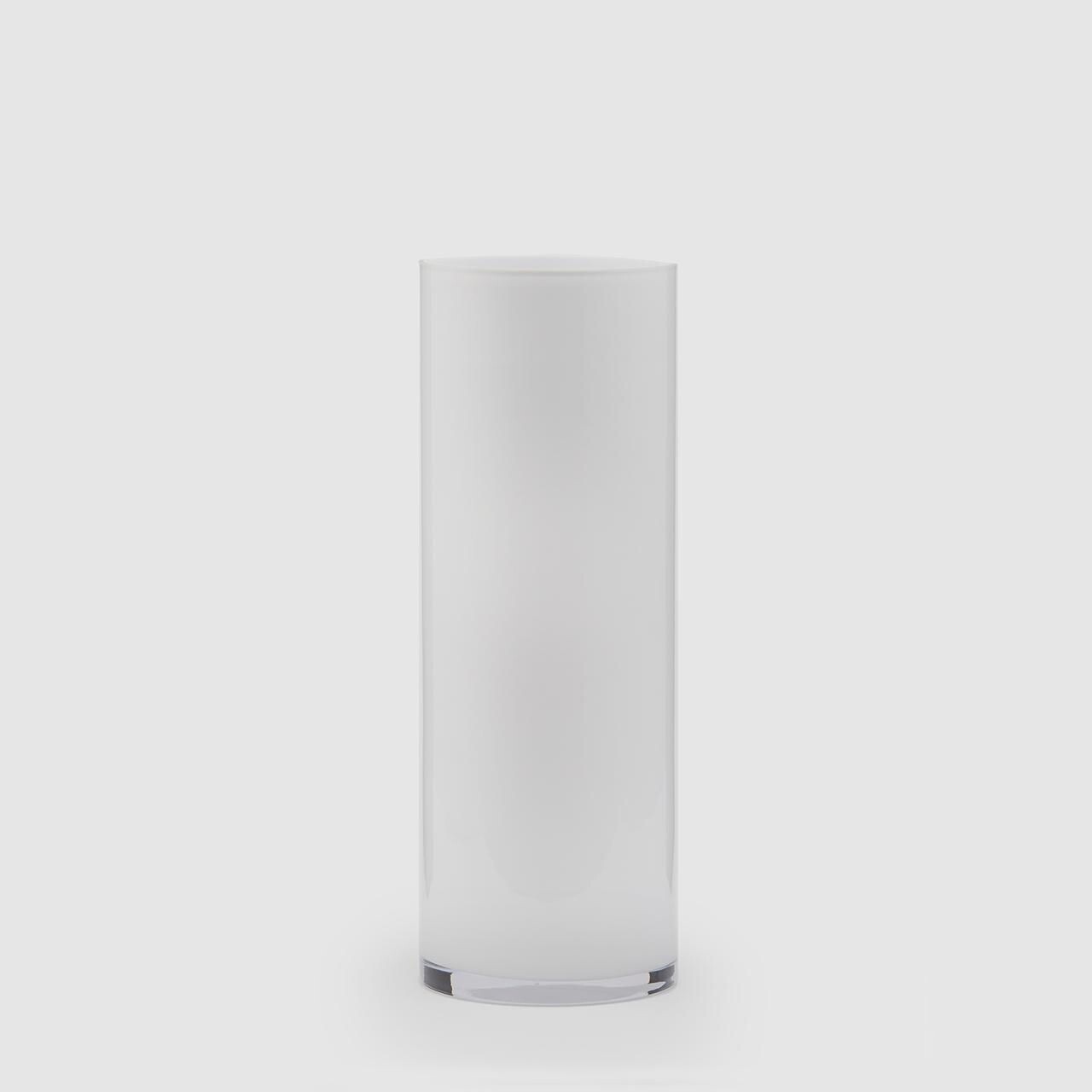 Vaso cilindrico in vetro bianco h.40cm