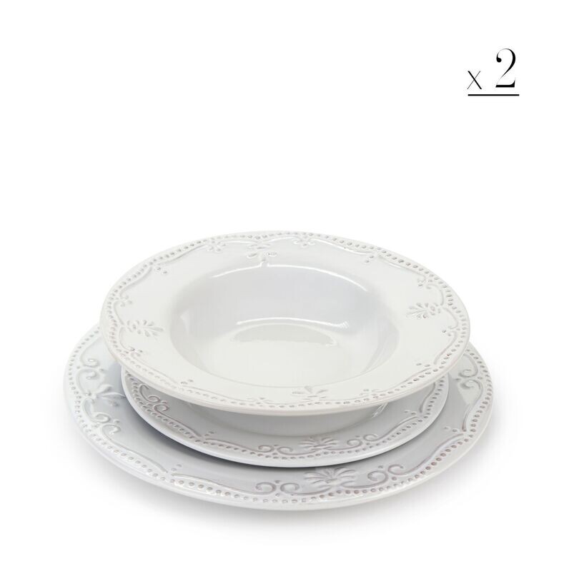 Servizio piatti 2 posti Stoneware