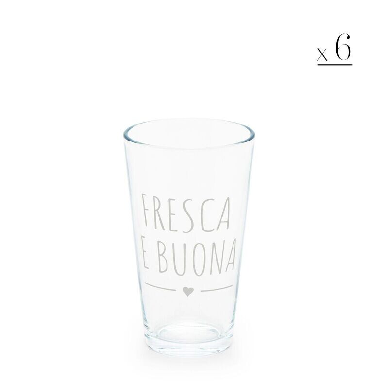 Set 6 bicchieri Fresca e buona