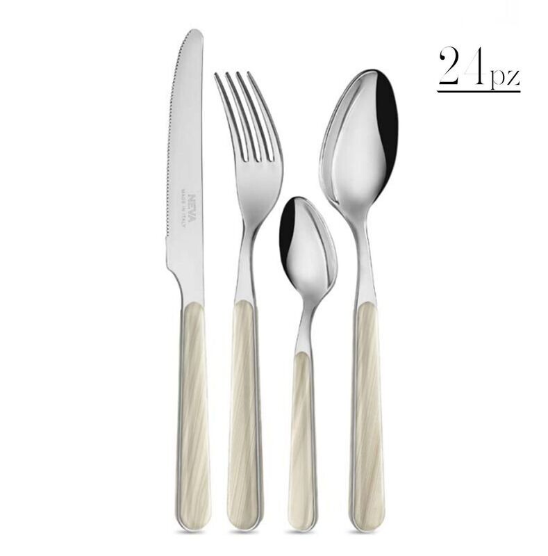 Set 24 posate Wood abete avorio