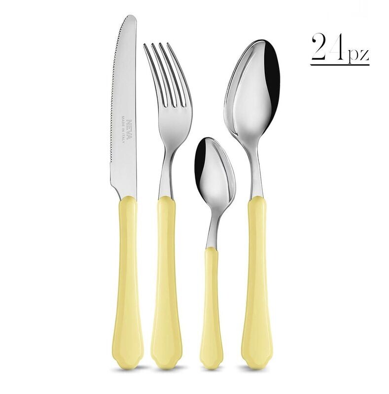 Set 24 posate Romantica gialle